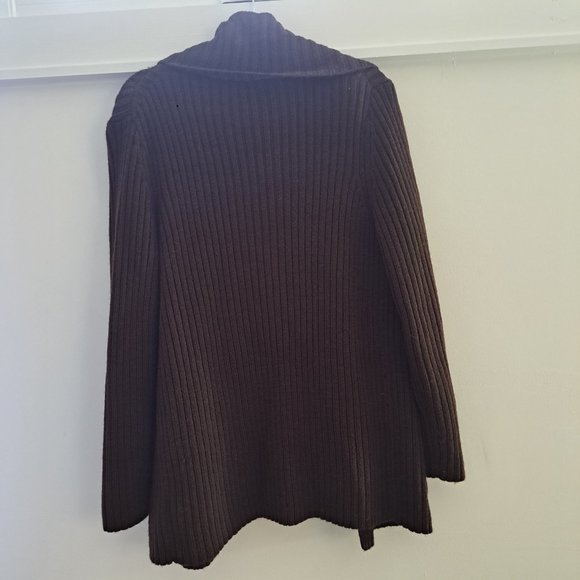 MICHAEL Michael Kors Brown Open Front Shawl Collar Cardigan - Picture 2 of 5